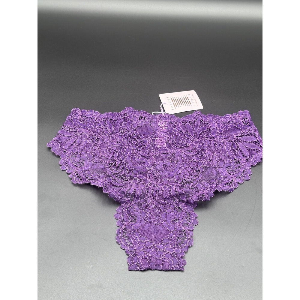 Savage ‎ Fenty Thong  Purple Lace Underwear Lingerie Size XL New